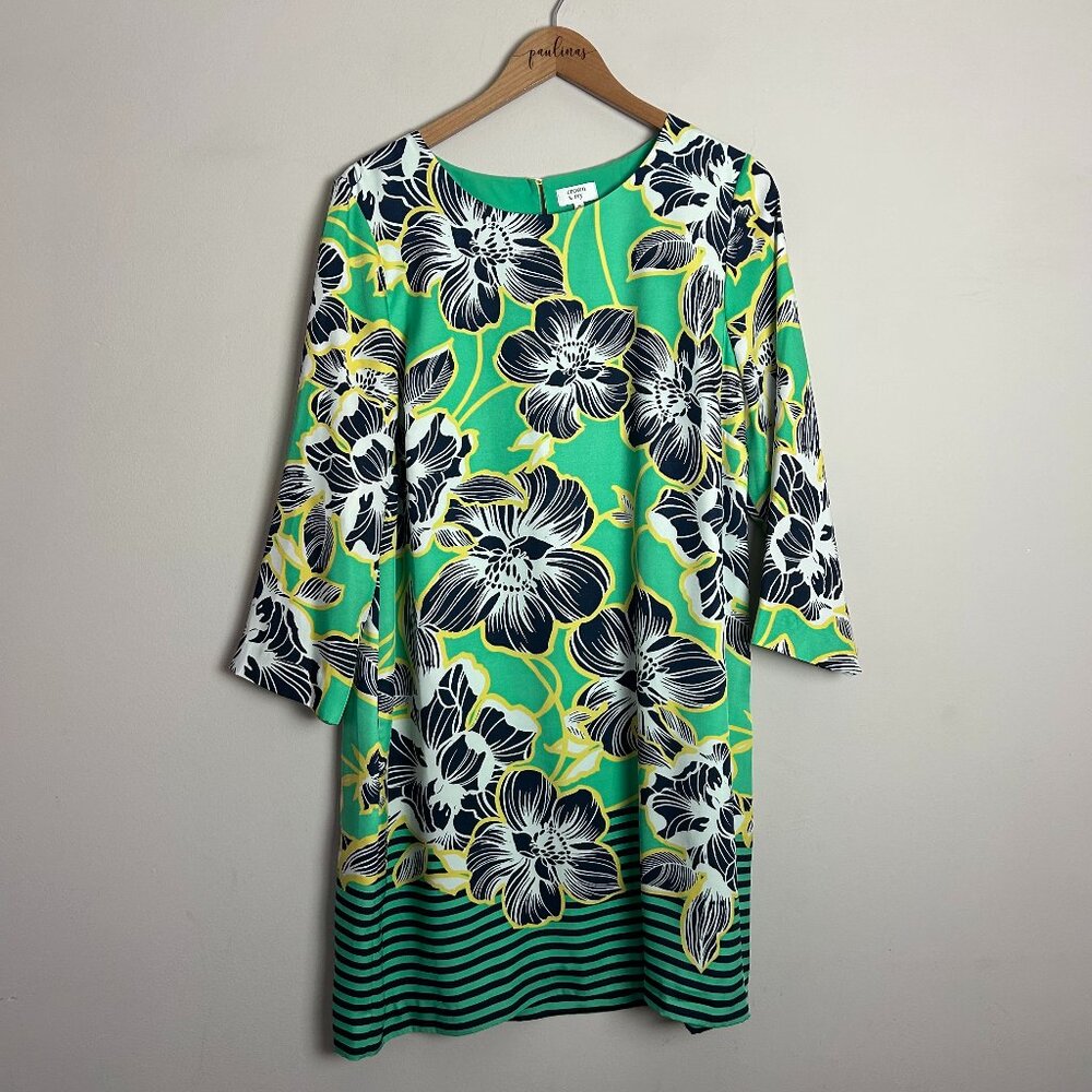 Floral Green and Black Dress